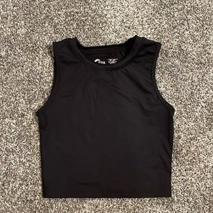 ZYIA High-Neck Stronger Crop Tank - Black